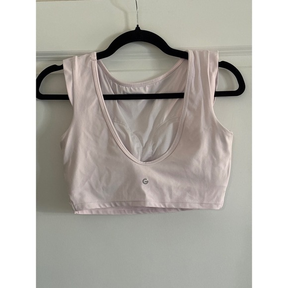 Glowmode FeatherFit Pink Just Do U-Back Cap Sleeve Slit Hem Crop‎ Tank Top - Picture 4 of 7